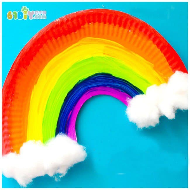 儿童手工制作纸盘彩虹