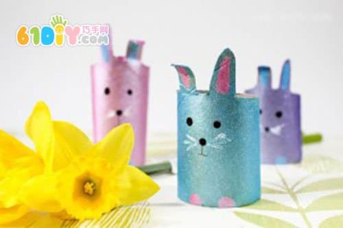 卷纸筒制作复活节兔子
