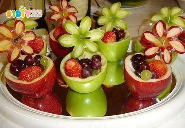 水果造型 苹果DIY制作漂亮花朵