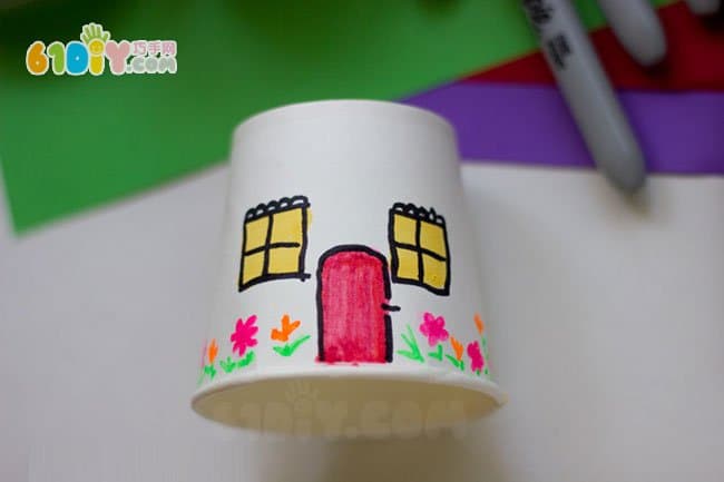 幼儿园手工制作纸杯小房子