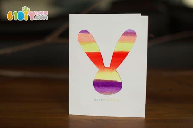 儿童手工制作复活节彩色兔子卡