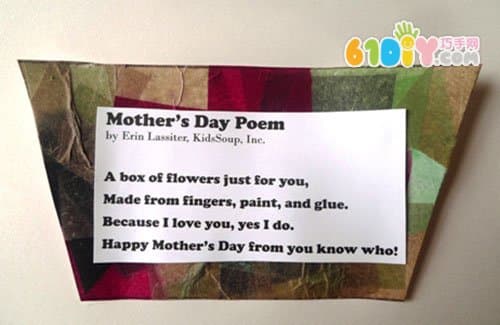 母亲节指印画花朵贴画制作
