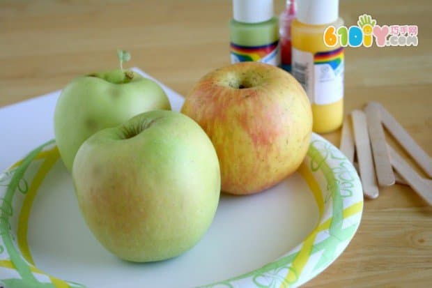 母亲节制作苹果印贺卡
