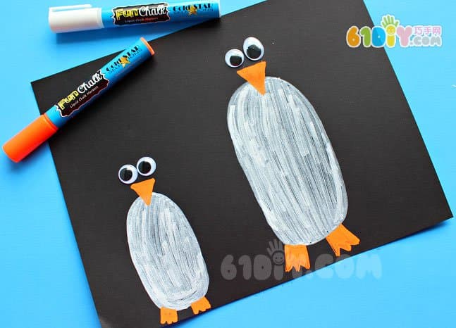 母亲节亲子画 大企鹅和小企鹅