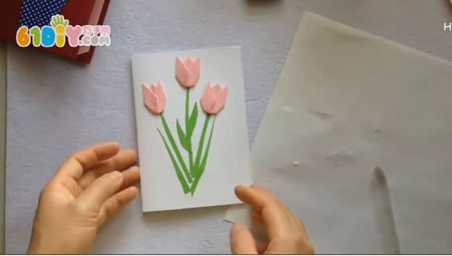 母亲节手工制作郁金香花盆卡