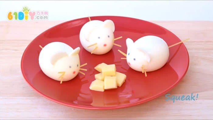 亲子早餐 煮鸡蛋制作可爱小老鼠