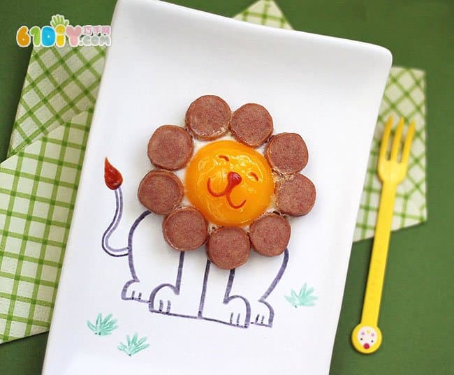 超可爱的蛋蛋早餐 卡通狮子