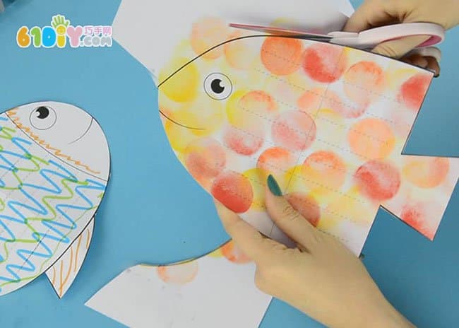 儿童手工制作漂亮的编织鱼