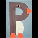 幼儿学字母P手工 企鹅