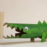 动物手工制作 纸筒鳄鱼
