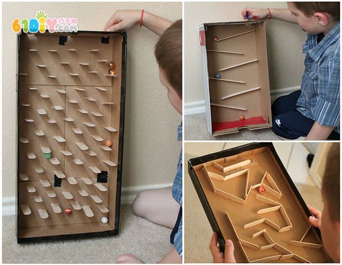 DIY制作纸盒滚珠玩具
