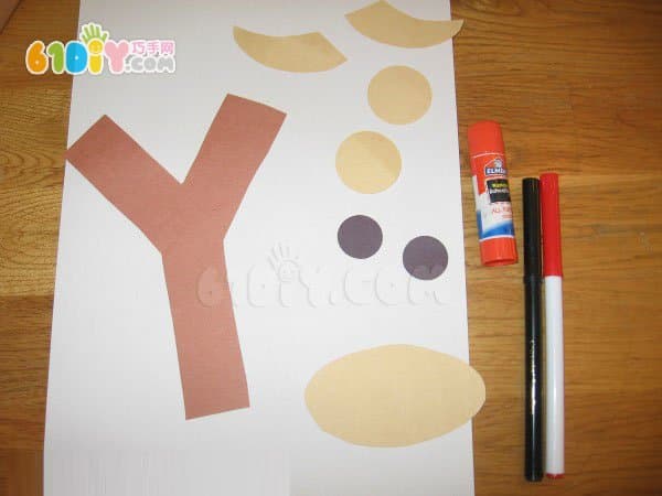 幼儿学字母Y手工 牦牛贴画