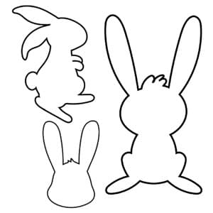 3款小兔子填色图模板