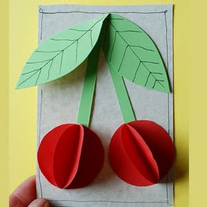 立体纸艺手工——樱桃