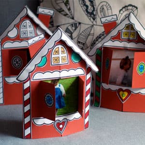 儿童手工制作圣诞屋相框