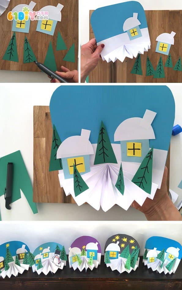 儿童创意制作冬天立体纸艺