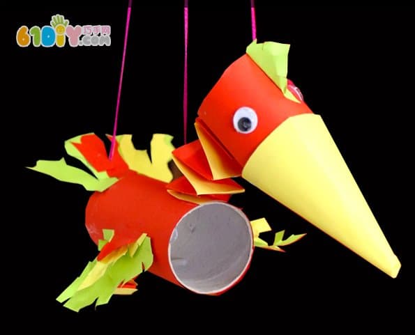 卷纸筒手工制作提线玩具恐龙