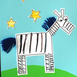 儿童创意美术 斑马贴画