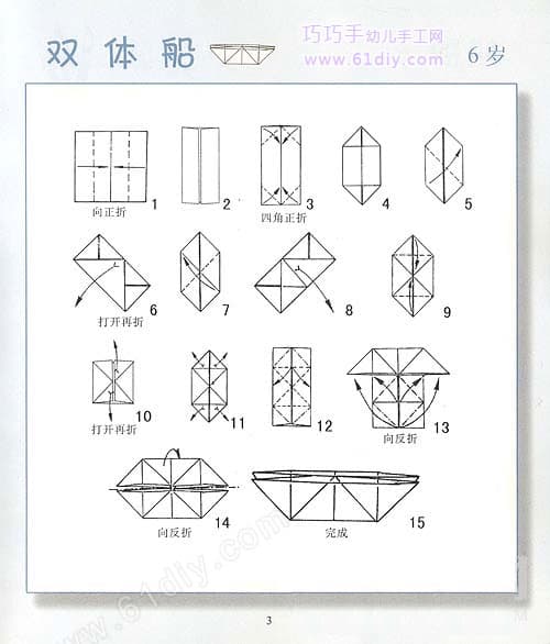 双体船折纸