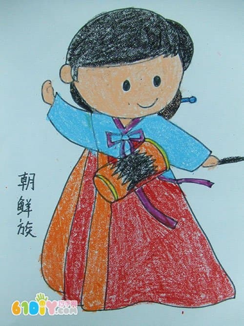 56个民族卡通简笔画（彩色版）朝鲜族