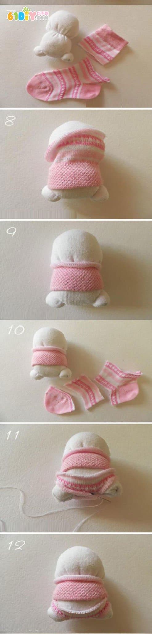超可爱的袜子小兔子制作图解