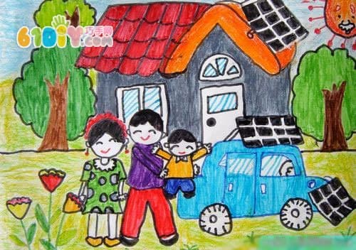 儿童画作品《我的家》