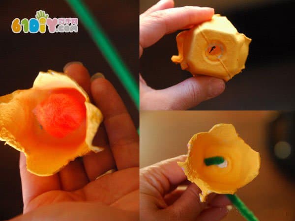 鸡蛋托DIY制作母亲节的花瓶