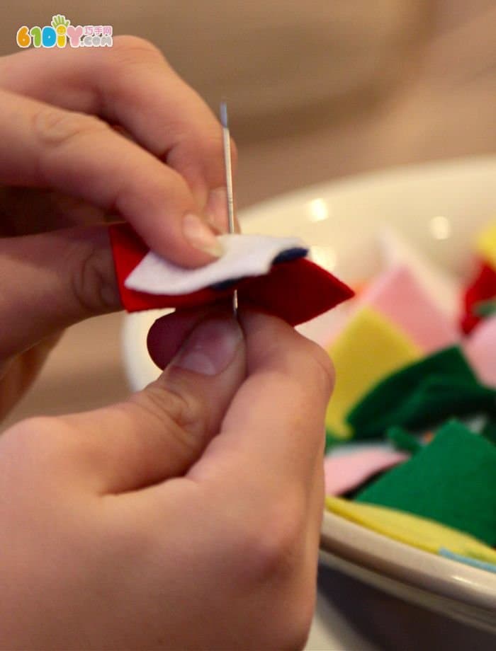 圣诞节手工 儿童DIY不织布圣诞花环