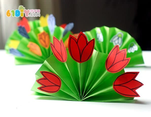 儿童手工制作郁金香花丛