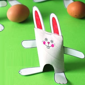 卷纸筒手工制作复活节兔子